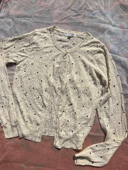 Polka dot topten Cardigan Beige