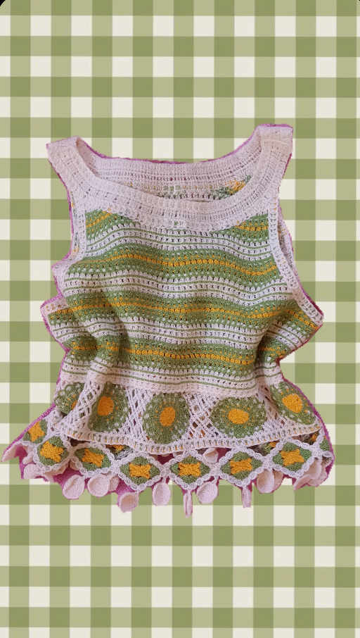 y2k knitted boho top