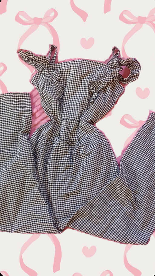 gingham ruffle jumpsuit